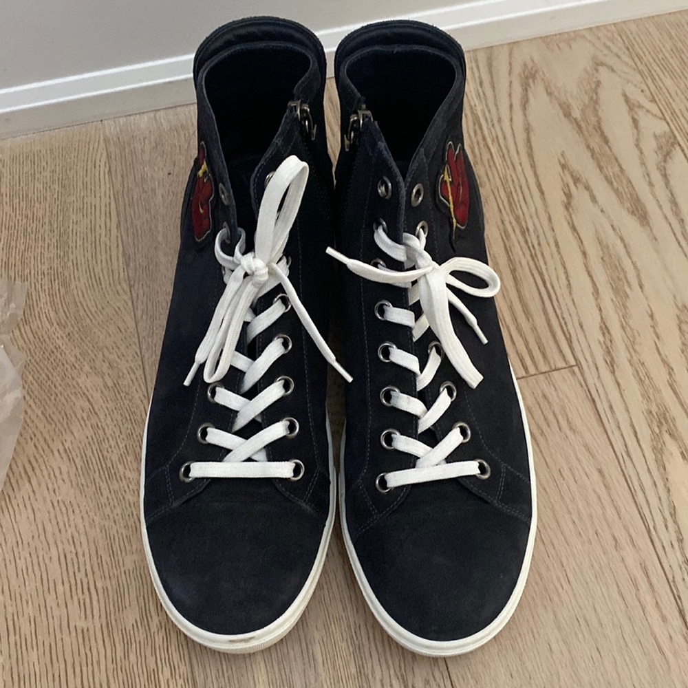 Louis Vuitton navy high top sneakers